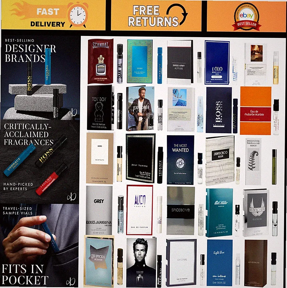 12 Designer Cologne Samples for Men - Premium Fragrance Variety Pack