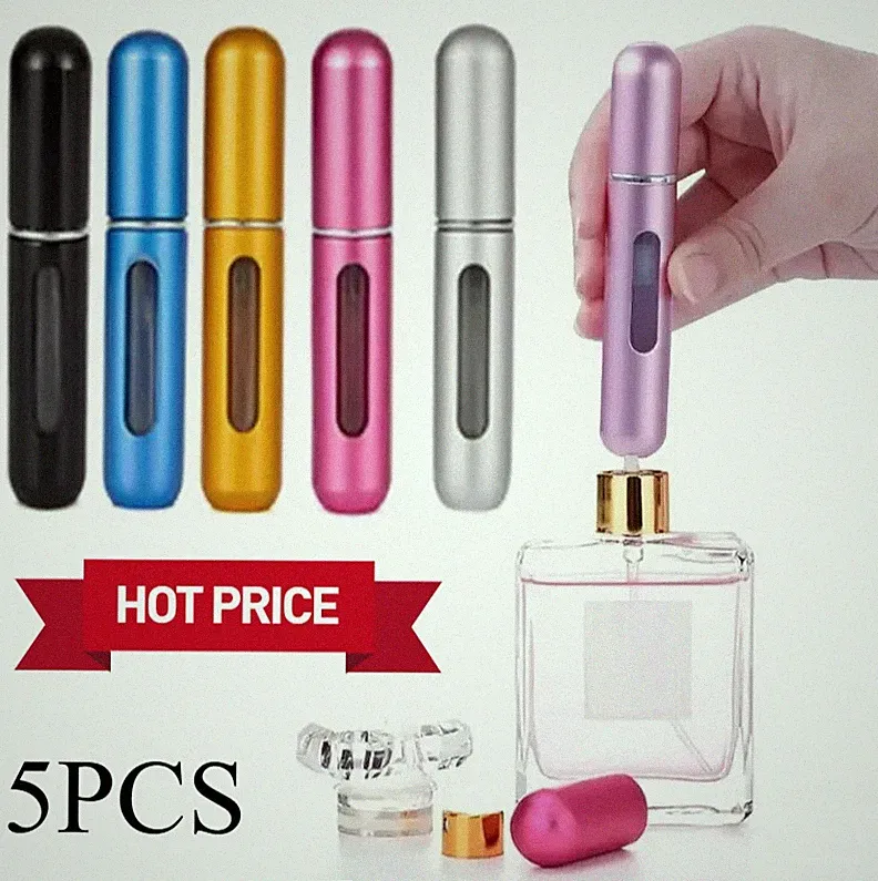 5PCS 8ml Travel Perfume Atomizer Refillable Mini Cologne Spray Bottle Empty New