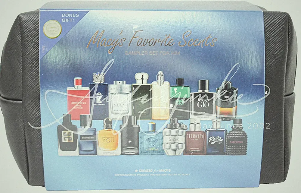 Luxury Men's Cologne Fragrance Sampler for Him Vial Gift Set 18Pc Travel Bag New