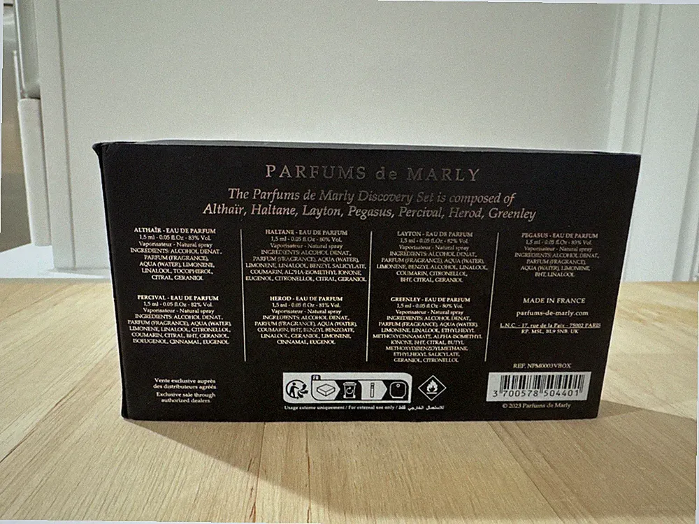 Perfume De Marley Discovery Set 7x1.5ml Made In France